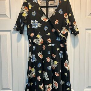 ASOS Black Floral Midi Dress